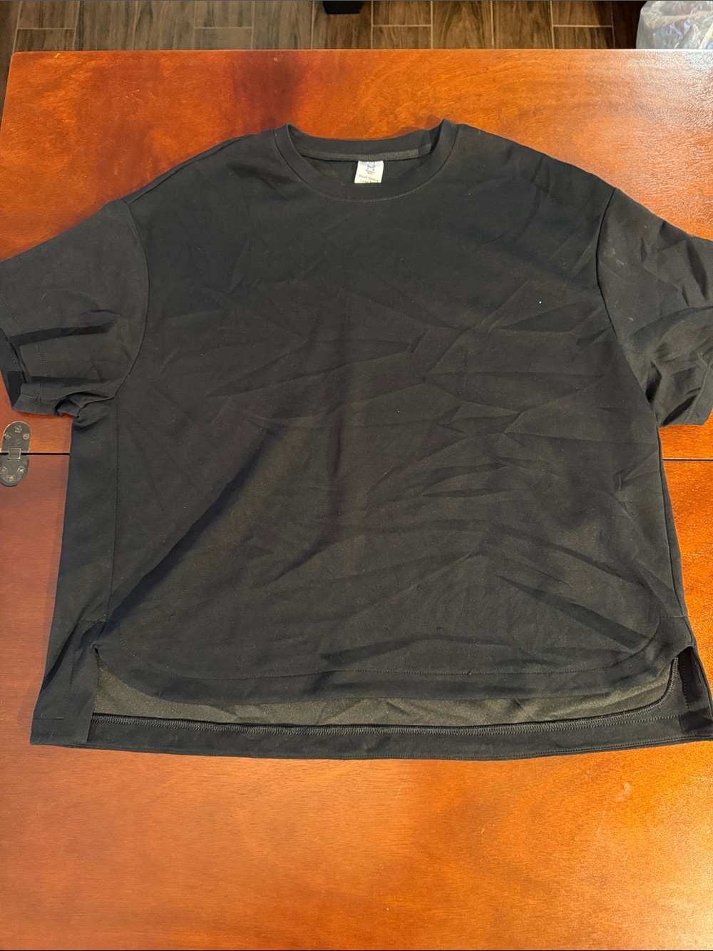 Women's Black Short-Sleeve Lux Crewneck Tee
